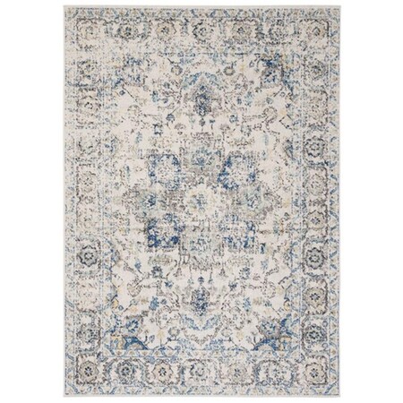 Safavieh 6 ft. 7 in. x 9 ft. 2 in. Madison Collection Contemporary Rectangle Power Loomed Rug Grey & Ivory MAD603F-6